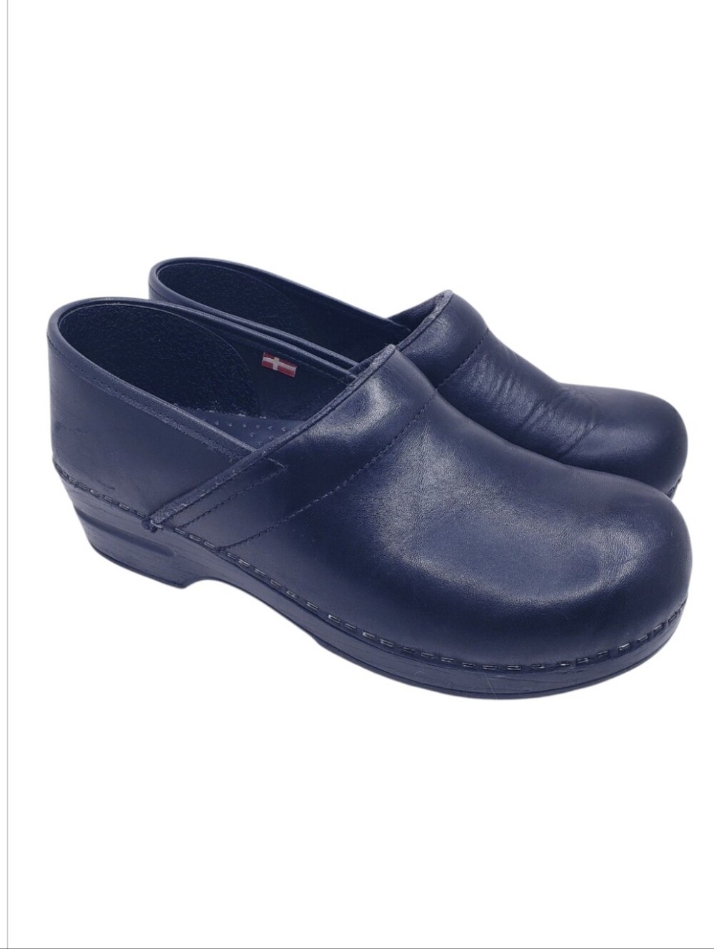 Sanita Black Leather Slip On Clogs Slip Resistant Work Shoes Women's Size EU 40